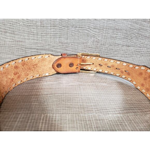 Vintage TONY LAMA Hand Tooled "PAT" LEATHER BELT - SIZE 28 - Made in USA - Picture 14 of 14